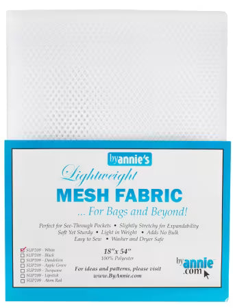 ByAnnie Lightweight Mesh Fabric, 18" × 54" | White