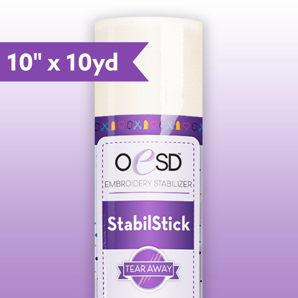 OESD StabilStick TearAway Stabilizer – 10" x 10 yd | Adhesive Backing
