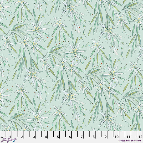Flourish and Bloom Collection with Star Mint in Mint for Free Spirit Fabrics