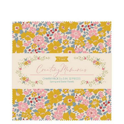 Tilda Creating Memories Spring Charm Pack, 5" Squares, 32 Pieces - TIL300210