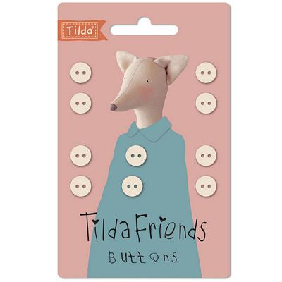 Tilda Friends Cotton Buttons 9mm 10pc - Neutral