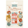 Tilda Village Life Autumn Buttons, 4-Pack, 14 mm