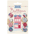 Tilda Village Life Winter Buttons, 4-Pack, 14 mm