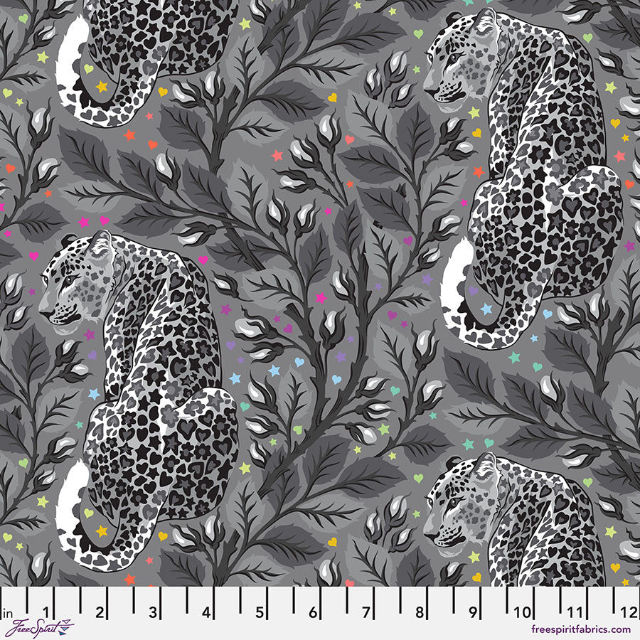 Tula Pink's Birthmark in Shadow from the True Colors Graywork Collection