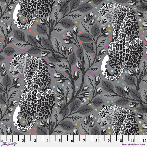 Tula Pink's Birthmark in Shadow from the True Colors Graywork Collection