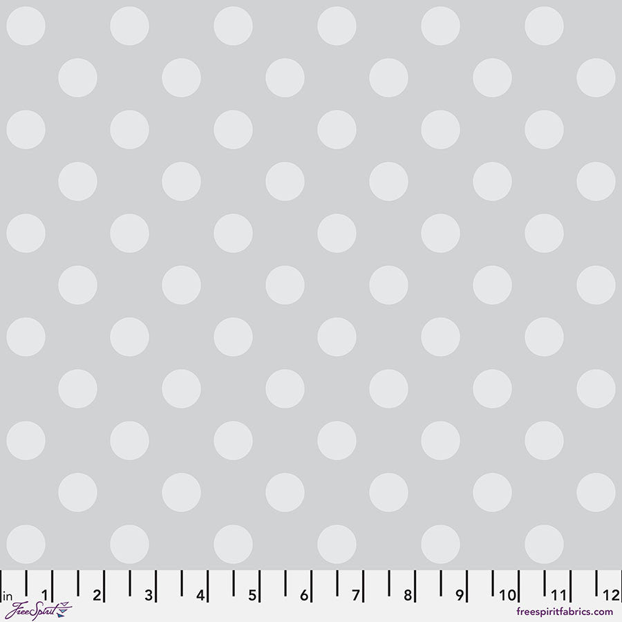 Tula Pink's Pom Pom in Fog from the True Colors Graywork Collection