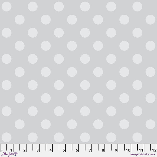 Tula Pink's Pom Pom in Fog from the True Colors Graywork Collection