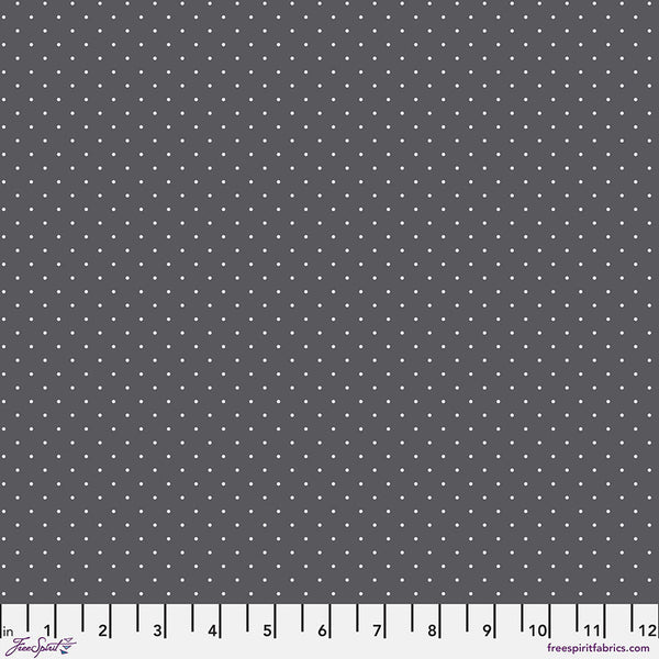 Tula Pink's Tiny Dot in Carbon from the True Colors Graywork Collection