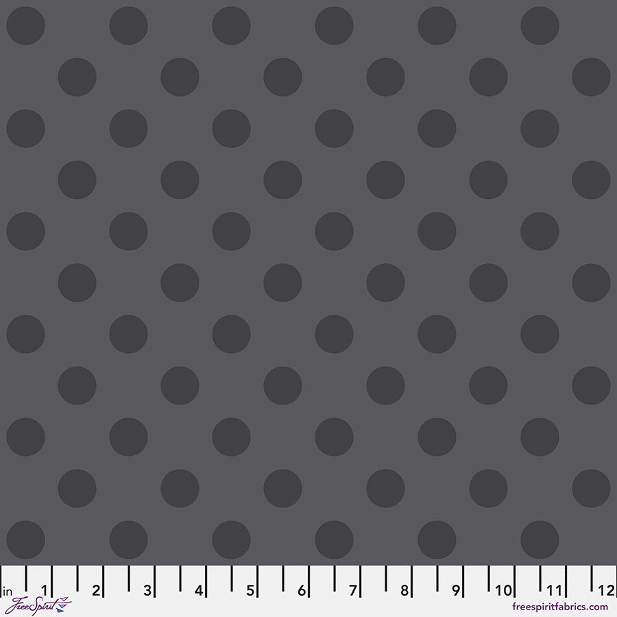 Tula Pink's Pom Pom in Carbon from the Grayworks Collection
