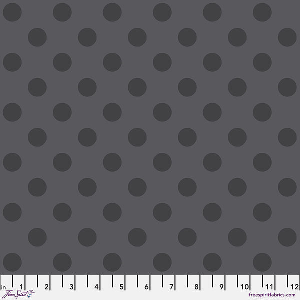 Tula Pink's Pom Pom in Carbon from the Grayworks Collection