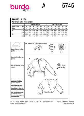 Women's Blouse Sewing Pattern 5745 | Burda Style