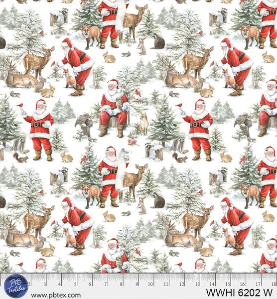 Santa's Woodland Allover W - Woodland Whispers by P&B Textiles
