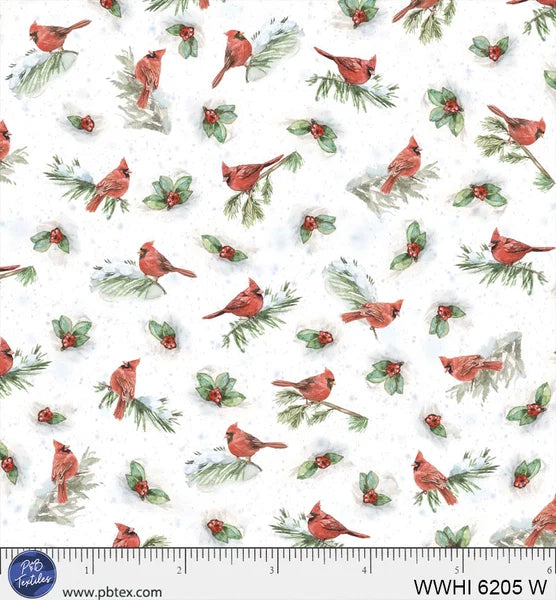 Cardinal Allover W - Woodland Whispers by P&B Textiles