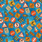 Things That Go From A to Z Blue By Hoffman Fabrics