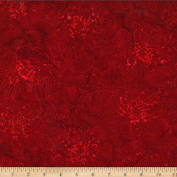 Hoffman Dotty Chrysanthemum Scarlet Batik Fabric (Y2666-78)