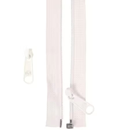 ByAnnie 50" Separating Zipper and Extra Slide White