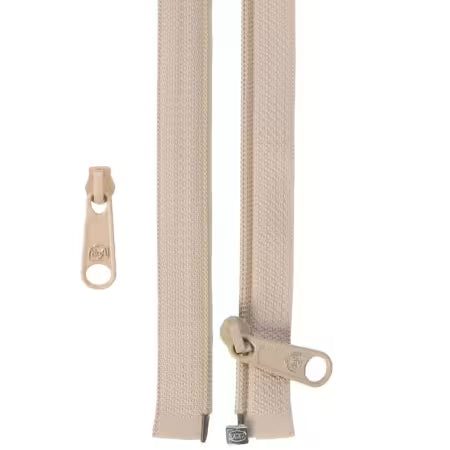 ByAnnie 50" Separating Zipper and Extra Slide Natural