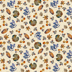 A Flutter of Leaves Collection with Leaf and Vine Toss in Ecru