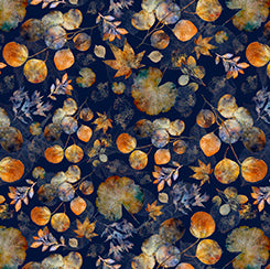 A Flutter of Leaves Collection with Leaf Toss in Navy