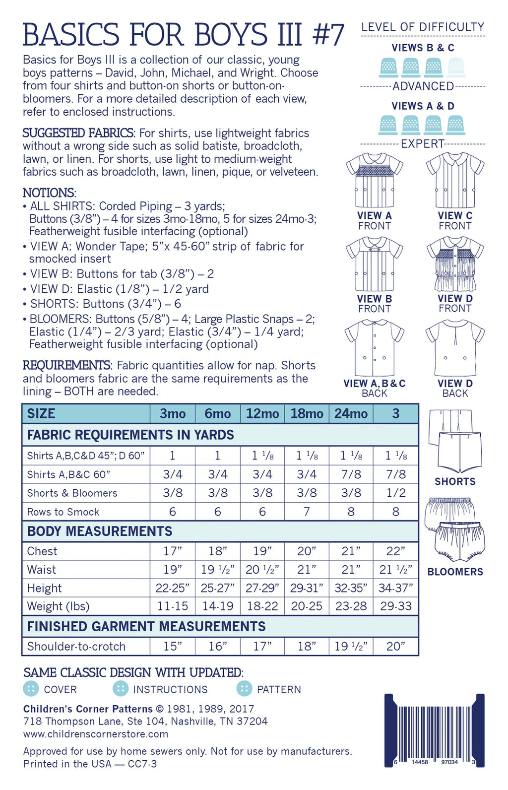 Children's Corner Basics for Boys III Pattern 3 months - 3 years