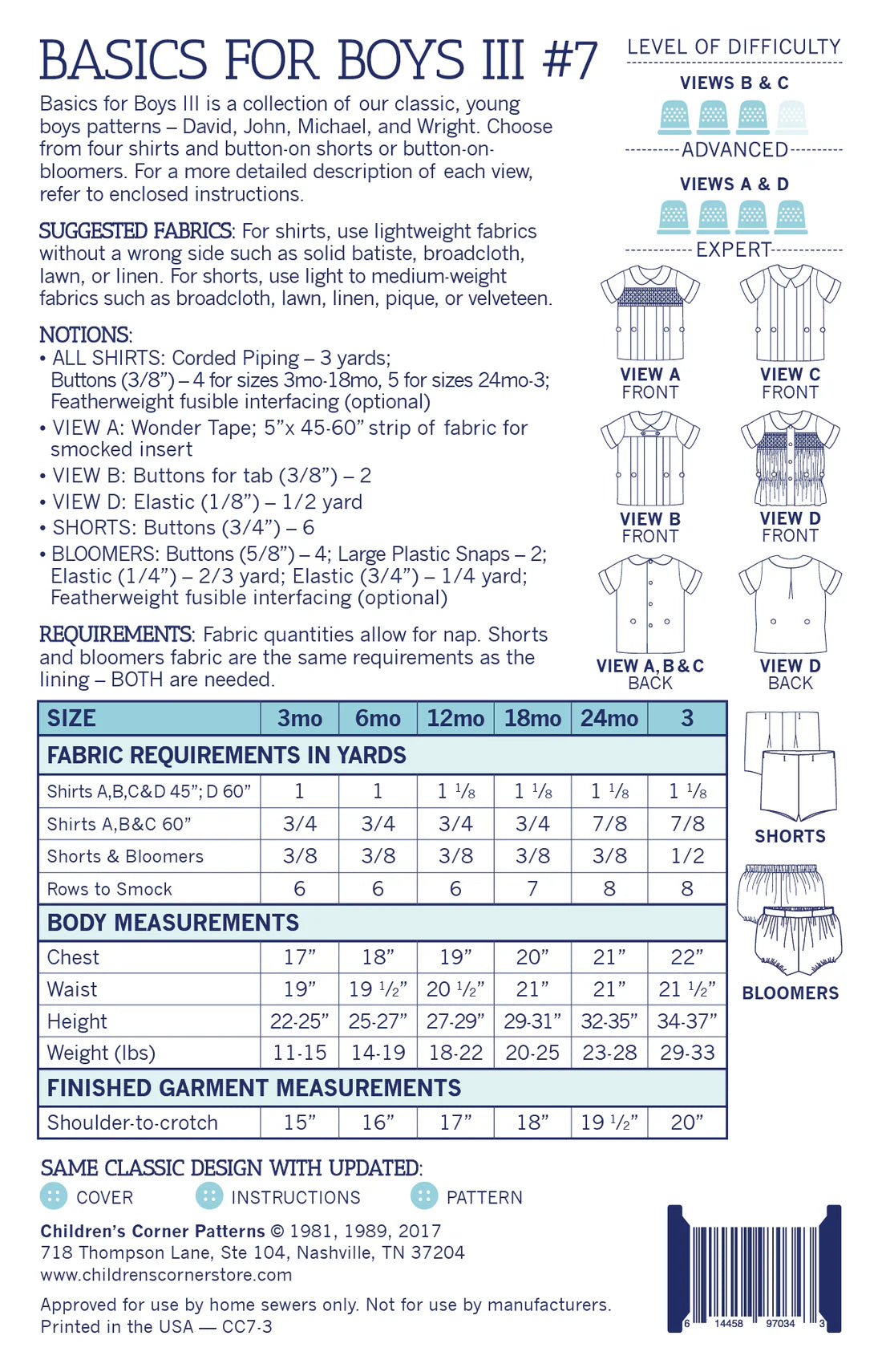 Children's Corner Basics for Boys III Pattern 3 months - 3 years