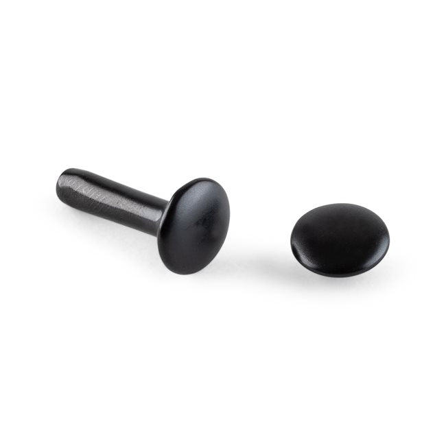 Extra Long Double Cap Rivets 5/16" (8mm) x 1/2" - 24 Sets - Matte Black - BHW730BK