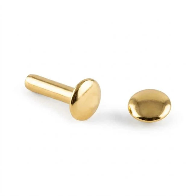 Extra Long Double Cap Rivets 5/16" (8mm) x 1/2" - 24 Sets - Gold - BHW730GO