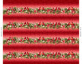 Holiday Feather & Flourish Border Stripe - Red