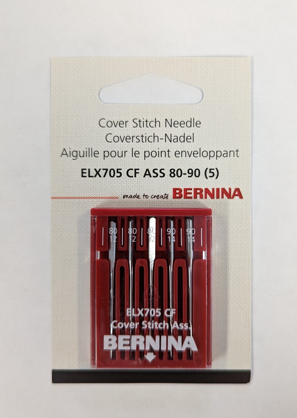 Bernina ELX705 CF Assorted Needles 80/12 & 90/14 - 5 Pack