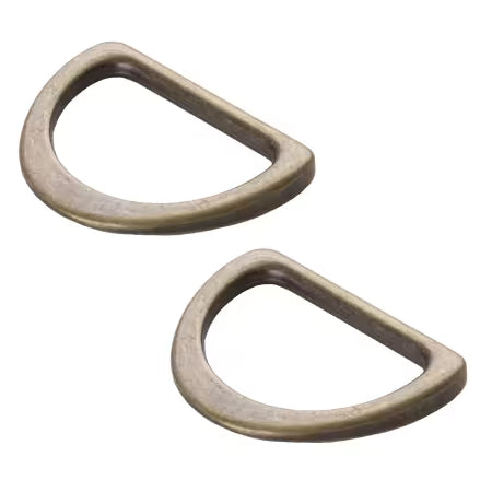 D Ring Flat 1in in Antique Brass color, Set of Two, from byAnnie