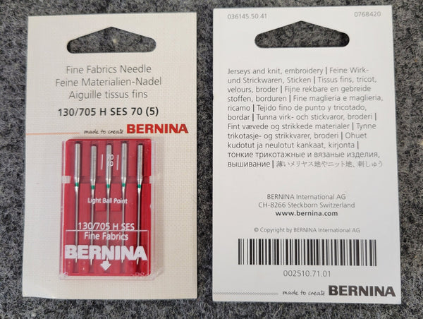 Bernina Fine Fabric Needles Size 70/10 - 5 Pack