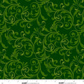 Holiday Feather & Flourish Scroll - Green