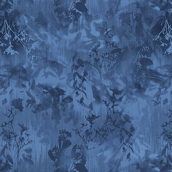 108 Lumina Abstract Foliage 108" Wide Back - Navy