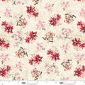 Christmas Magic Poinsettias & Bells - Ivory
