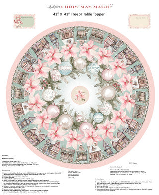 Christmas Magic Tree Skirt Panel 54" - Lt. Blue