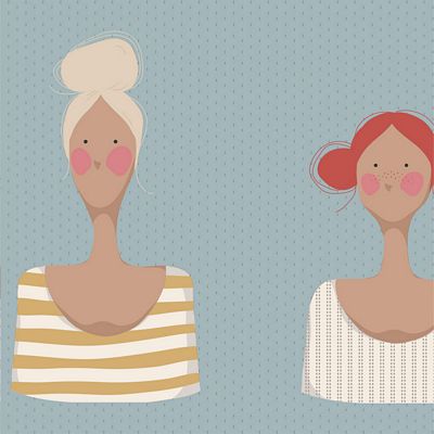 Tilda Me and My Friend Sky Fabric - TIL130104-V11