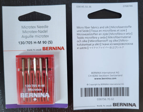 Bernina Microtex Needles Size 90/14 - 5 Pack