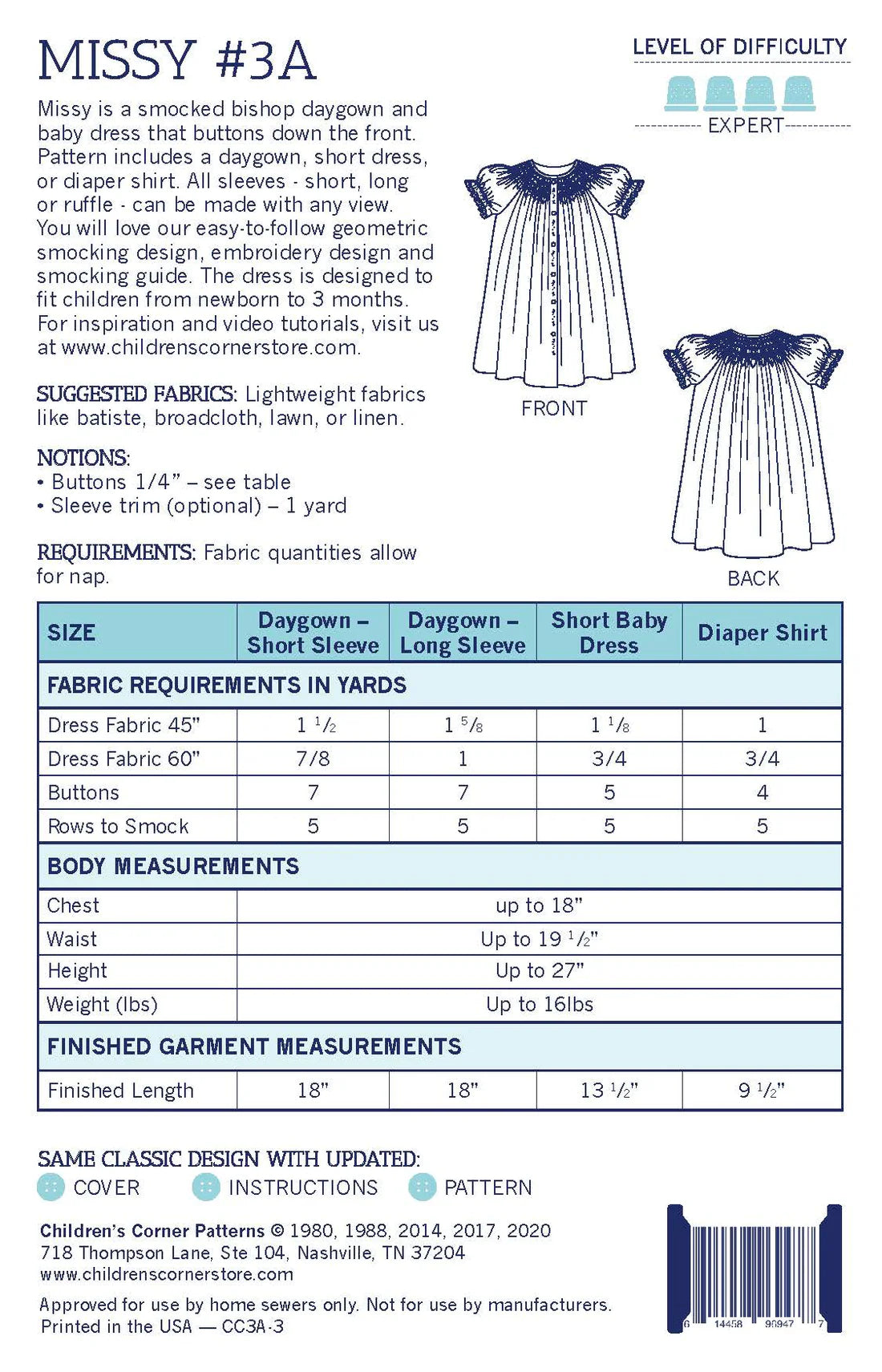 Children's Corner Missy Pattern Newborn to 3 months