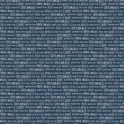 Our World Digital Words - Navy Blue | Y4934-53 | Clothworks