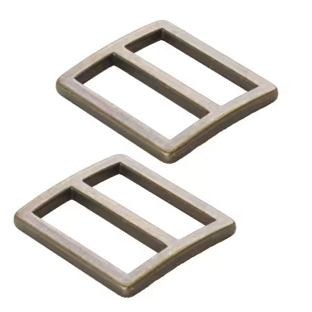 Slider Widemouth Flat, 1in in Antique Brass, Set of Two