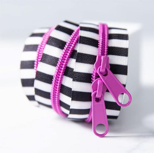 Stitch Supply Co 30" Zipper Black & White Petuna | SSCZ02