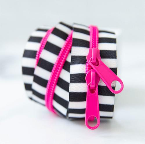 Stitch Supply Co 30" Zipper Black & White Pink | SSCZ01