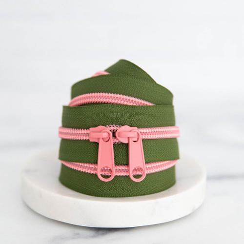 Stitch Supply Co 30" Zipper Olive Blossom | #SSCZ48