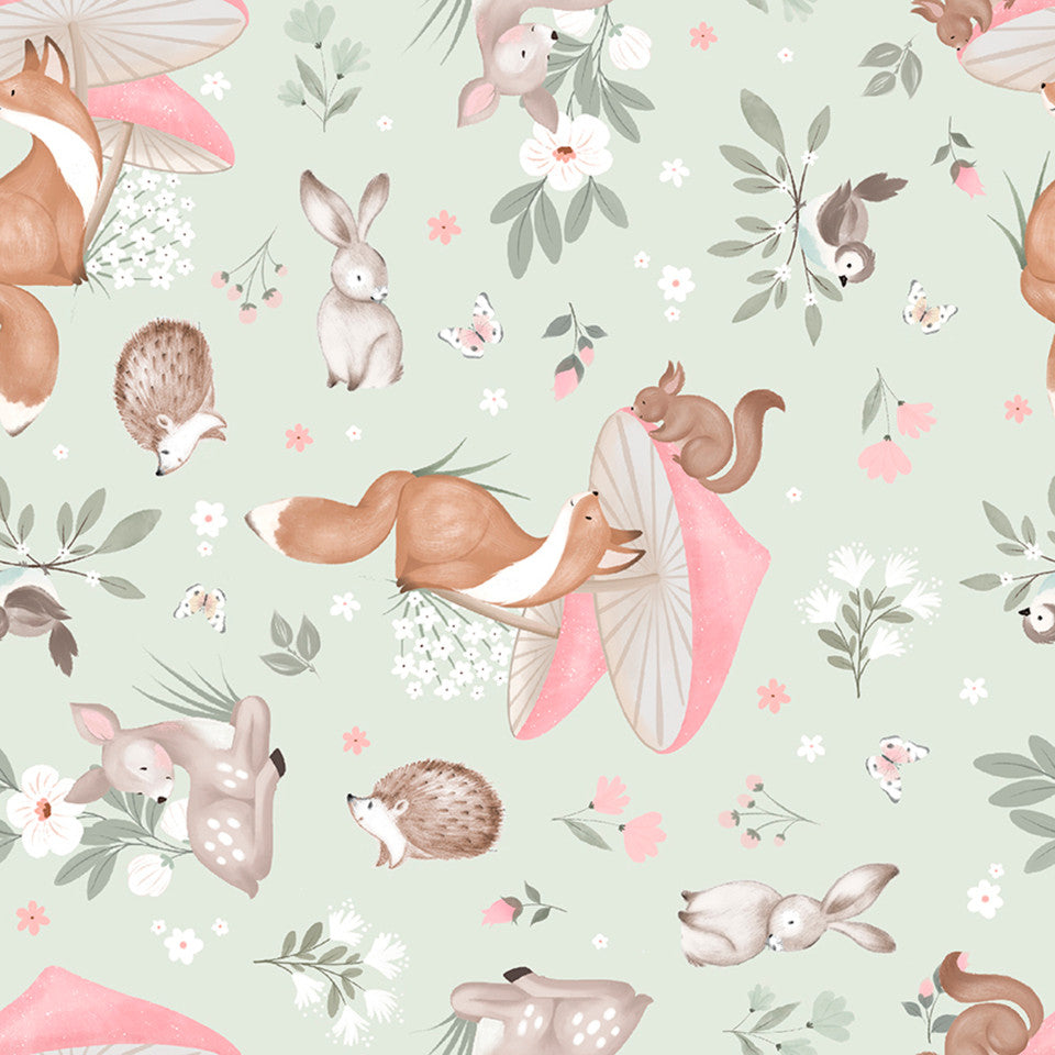 Sweet Woodland Minky - Green