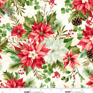 Holiday Feather & Flourish Winter Blooms - Cream