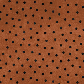 Woolies Flannel with Polka Dots in Burnt Orange by Maywood Studio
