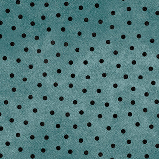 Woolies Flannel with Polka Dots in Teal by Maywood Studio