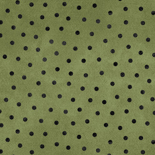 Woolies Flannel with Polka Dots in Green by Maywood Studio