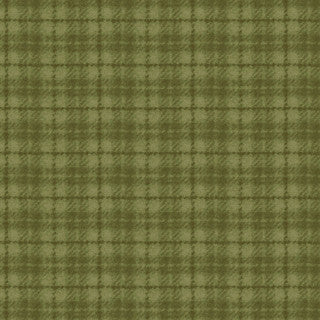 Woolies Flannel with Plaid in Green by Maywood Studio