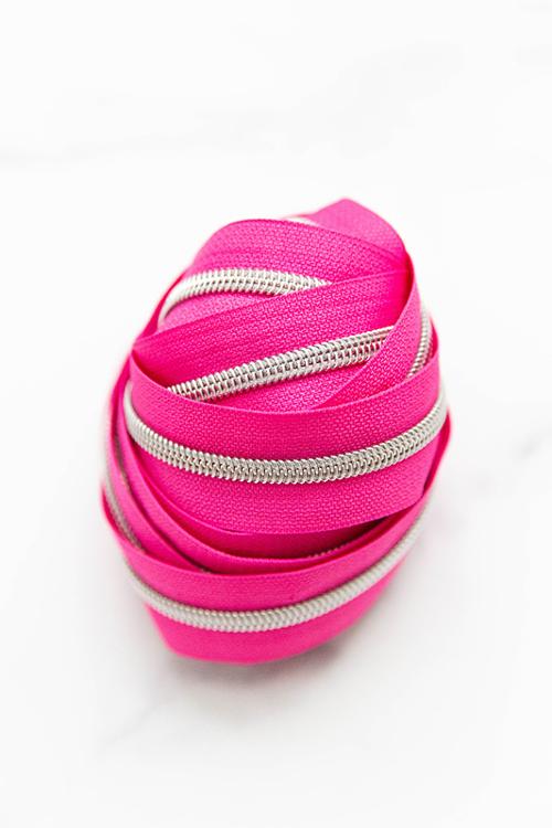 Knot and Thread Design Zipper Tape #5 3yd Pop Pink | #KAT ZIP1